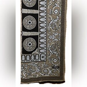 Cashmere Black and Beige Floral Scarf